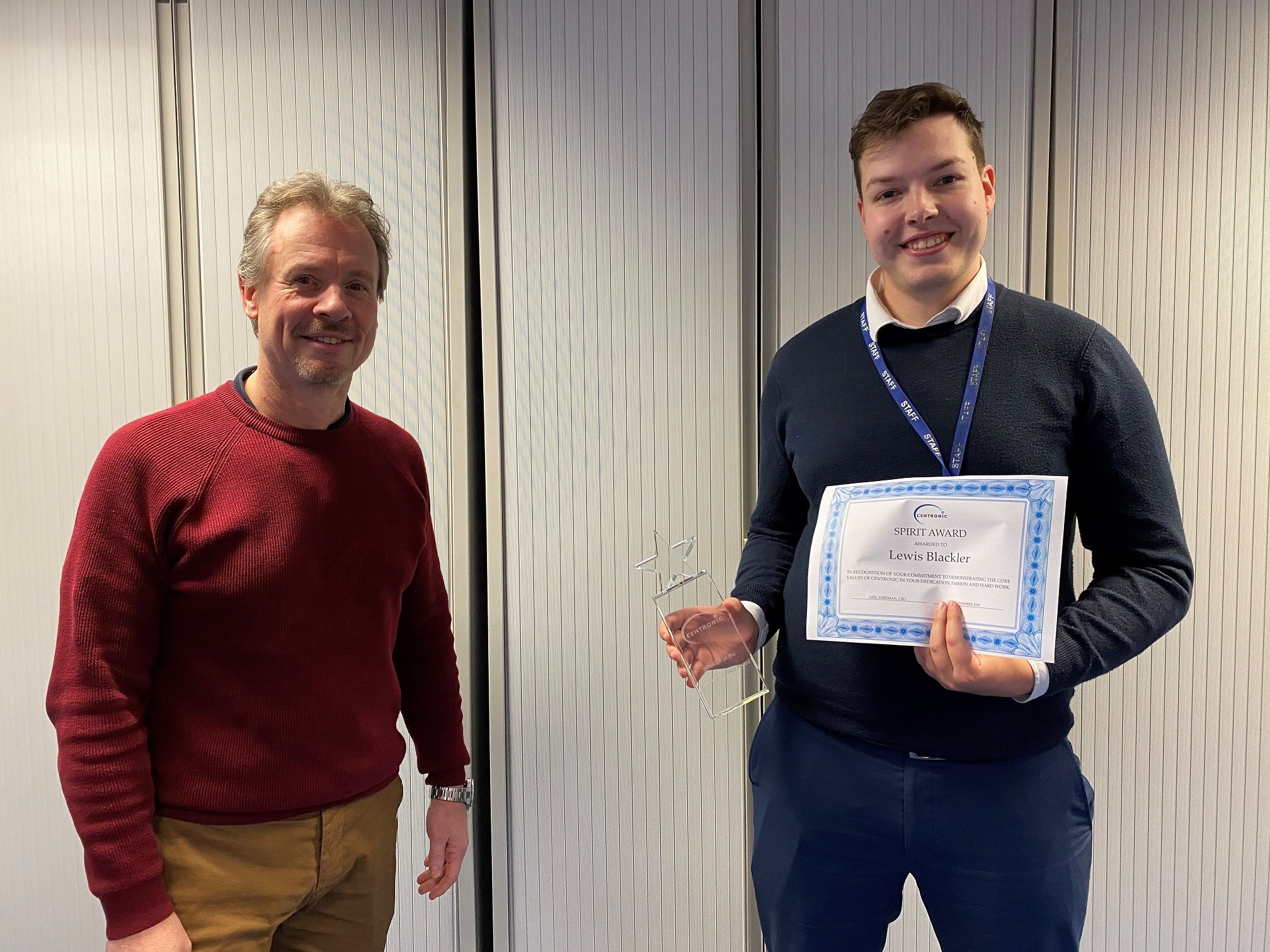 Lewis Blackler receives the SPIRIT Award for November 2020