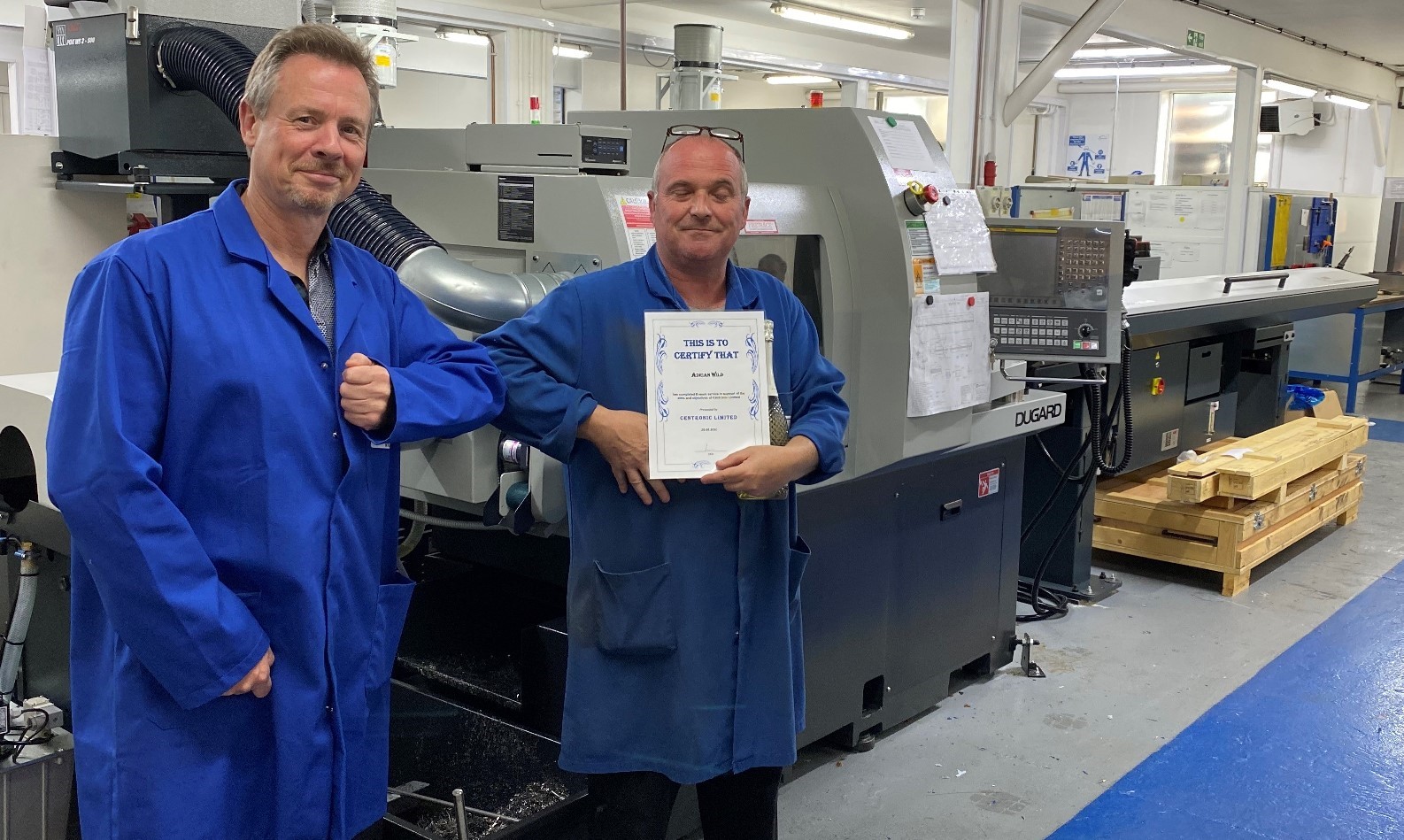 Adrian Wild celebrates 5 years service with Centronic
