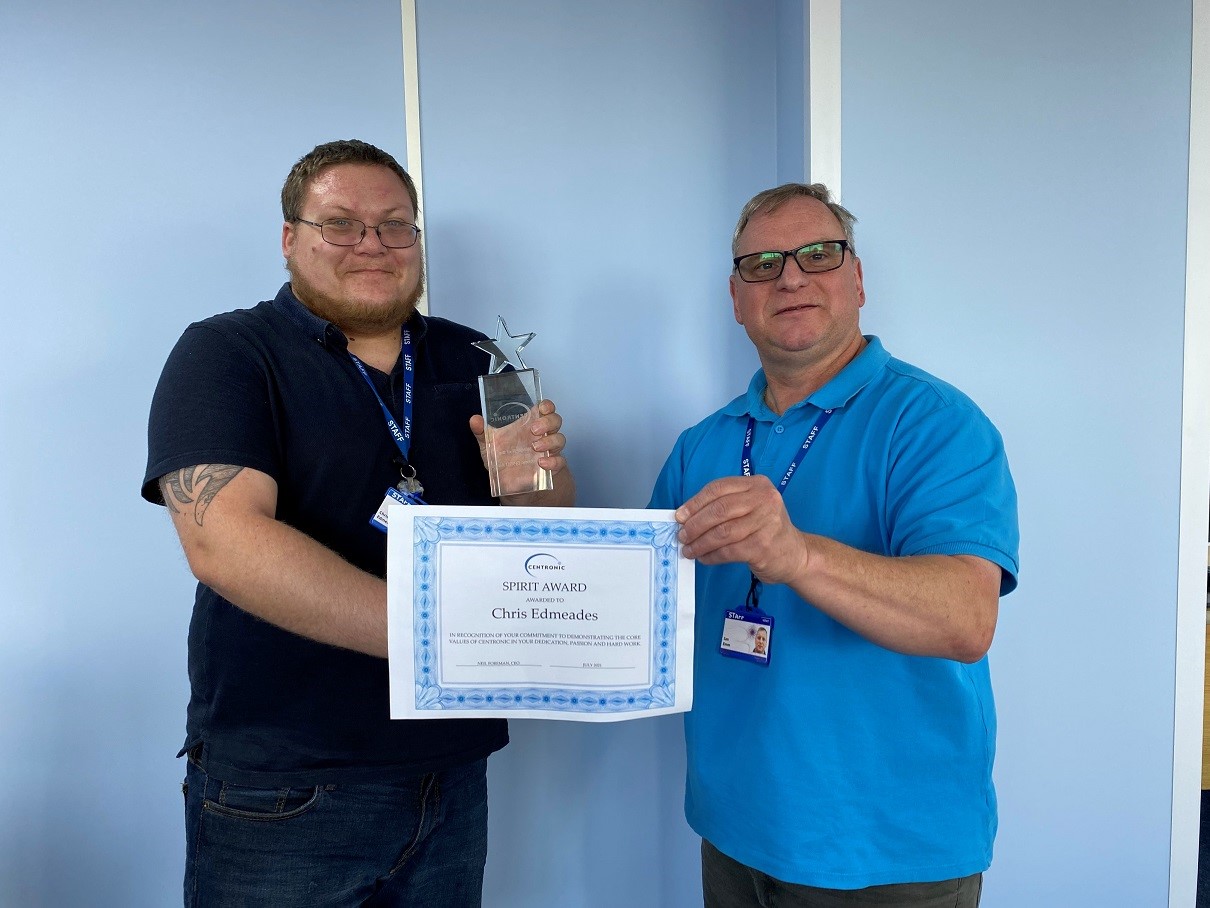 Chris Edmeades receives the SPIRIT Award for July 2021